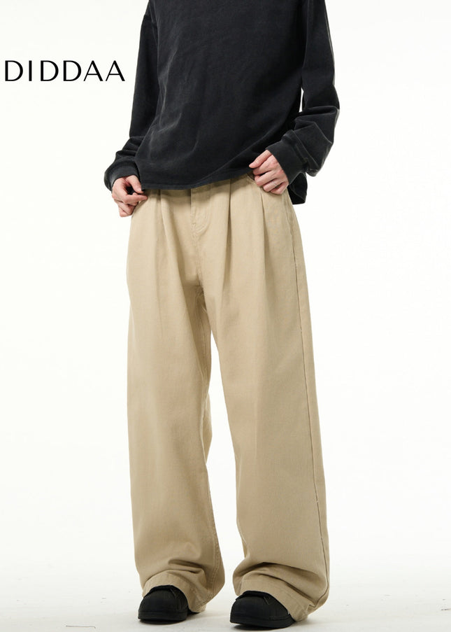 Blue Retro Loose Fit Wide Leg Jeans for Men - Men’s Jeans