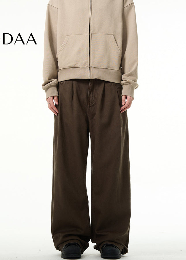 Blue Retro Loose Fit Wide Leg Jeans for Men - XS / Green - Men’s Jeans