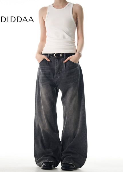 Blue Retro Loose Straight Jeans for Casual Wear - Men’s Jeans