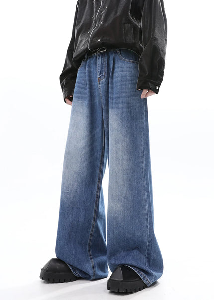 Blue Retro Loose Straight-Leg Jeans for Men - Men’s Jeans