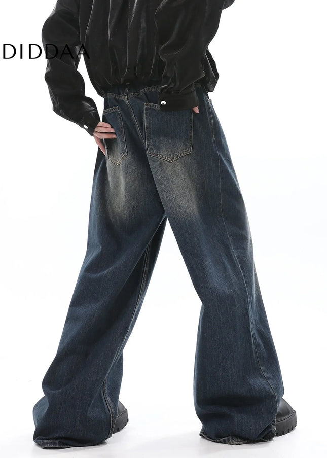 Blue Retro Loose Straight-Leg Jeans for Men - Men’s Jeans