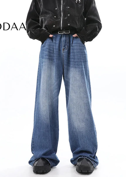Blue Retro Loose Straight-Leg Jeans for Men - S / Blue - Men’s Jeans