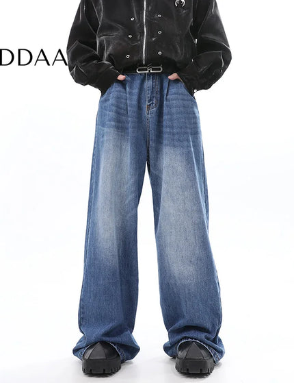 Blue Retro Loose Straight-Leg Jeans for Men - S / Blue - Men’s Jeans