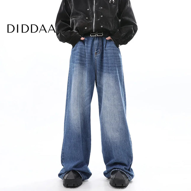 Blue Retro Loose Straight-Leg Jeans for Men - S / Blue - Men’s Jeans