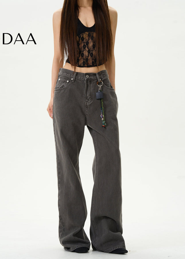 Blue Retro Micro Flared Jeans for Couples by Tail Lang’s Shop - S / Grey - Women’s Jeans