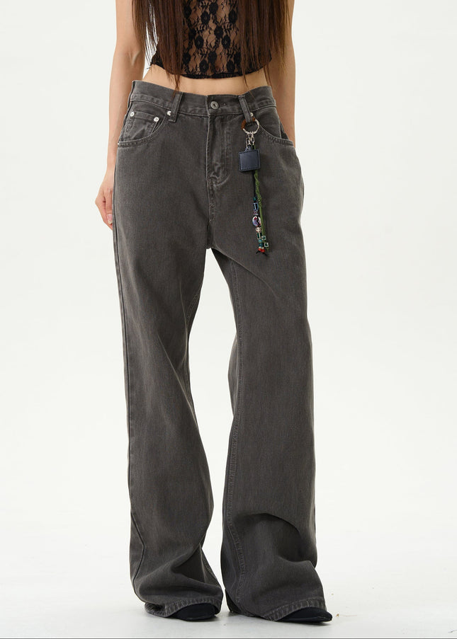 Blue Retro Micro Flared Jeans for Couples by Tail Lang’s Shop - Women’s Jeans