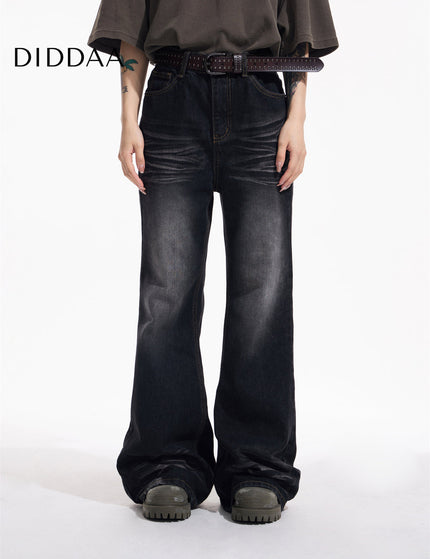 Blue Retro Slimming Flared Asexual Wide Leg Jeans - L / Black - Men’s Jeans