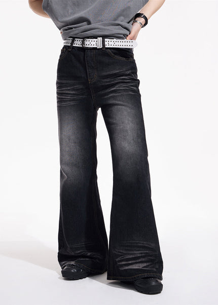 Blue Retro Slimming Flared Asexual Wide Leg Jeans - Men’s Jeans