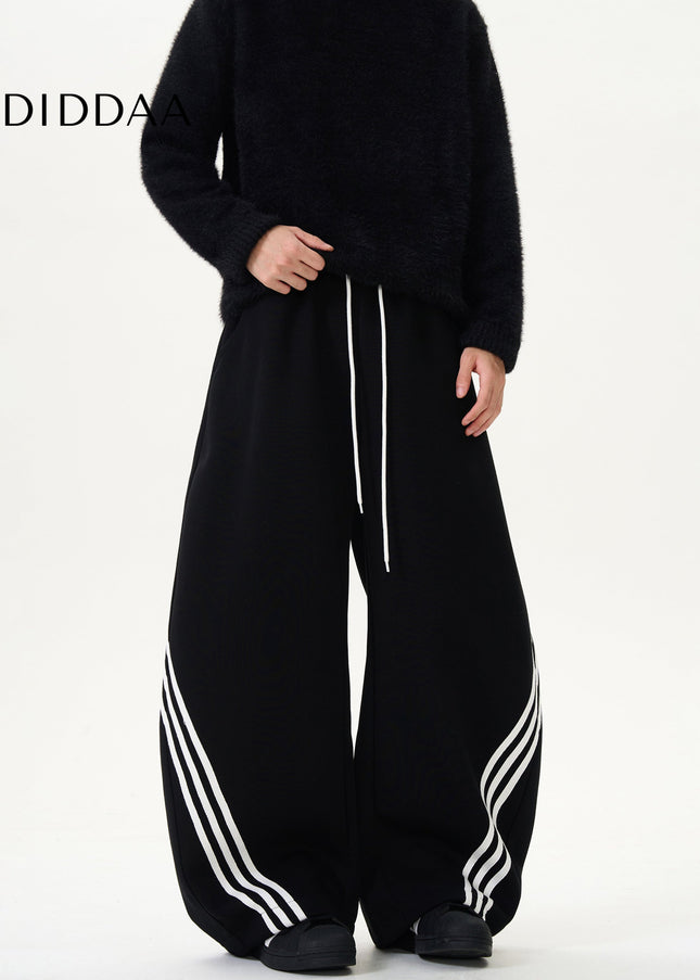 Blue Retro Stripe Draped Scimitar Sweatpants - Unisex Sweatpants