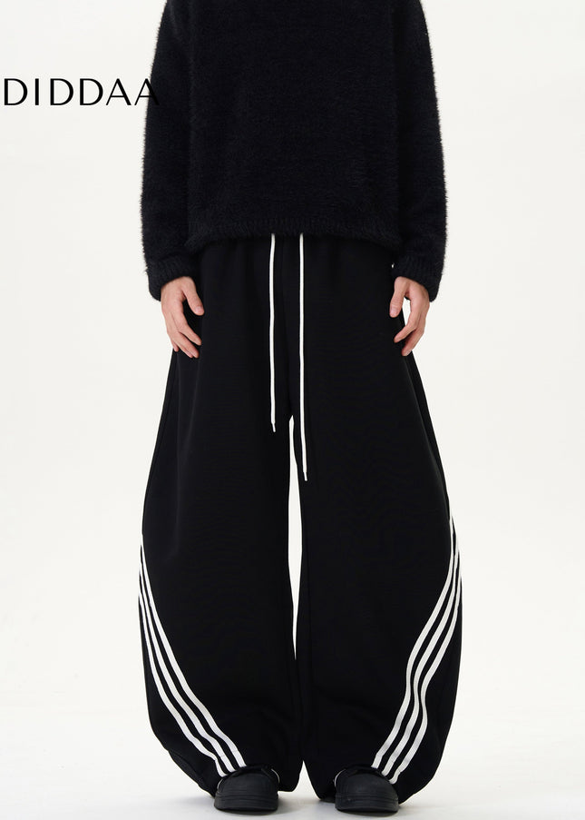 Blue Retro Stripe Draped Scimitar Sweatpants - Unisex Sweatpants