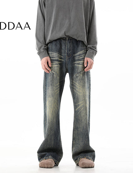 Blue Retro Vintage Loose Long Wide Leg Jeans - S / Vintage Blue - Men’s Jeans