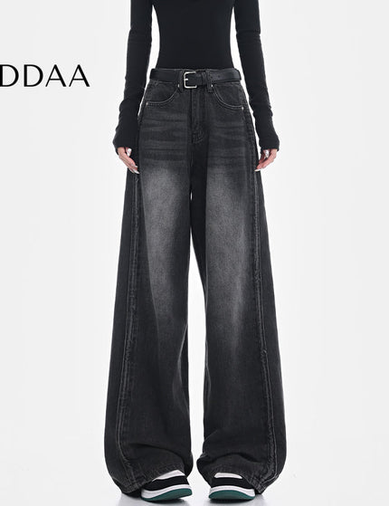 Blue Retro Wash High-Waisted Wide-Leg Jeans - S / Black - Women’s Jeans