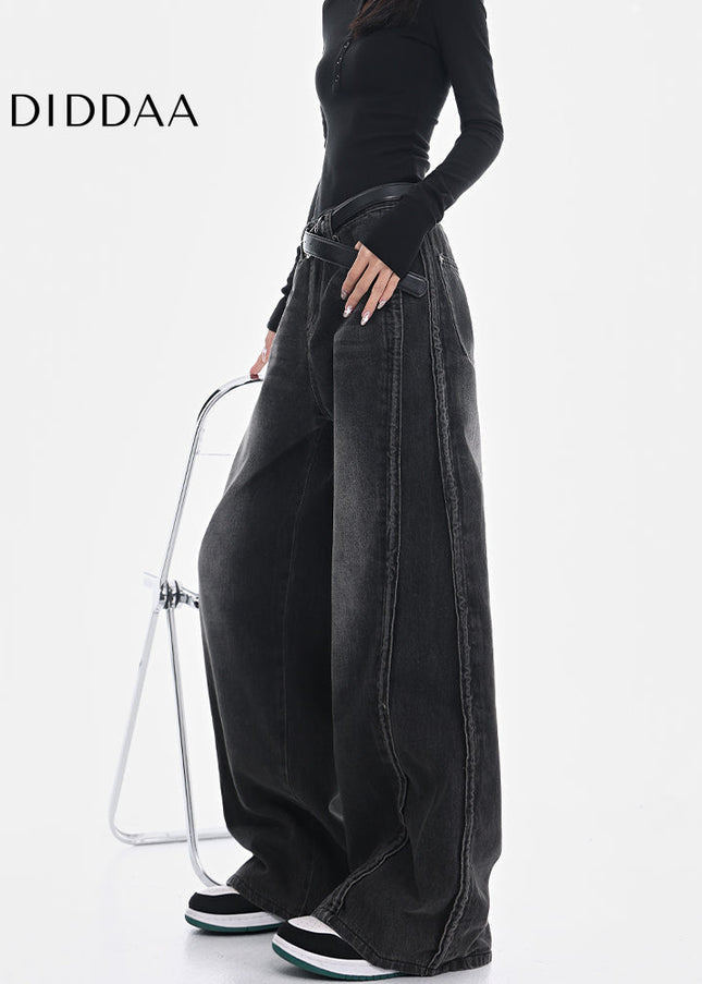 Blue Retro Wash High-Waisted Wide-Leg Jeans - Women’s Jeans