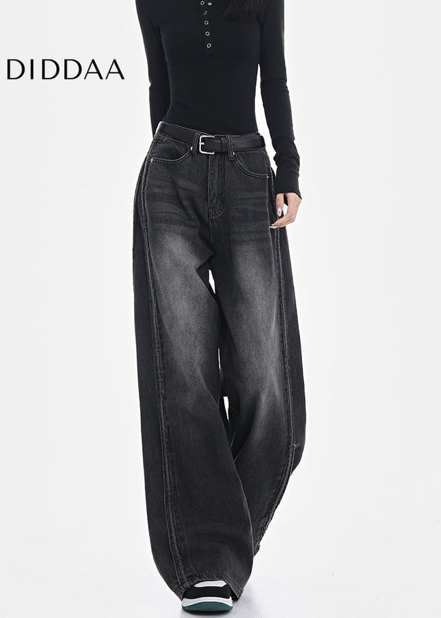 Blue Retro Wash High-Waisted Wide-Leg Jeans - Women’s Jeans