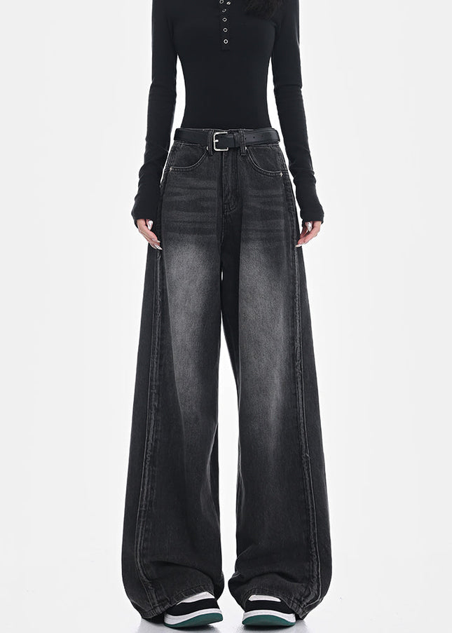 Blue Retro Wash High-Waisted Wide-Leg Jeans - Women’s Jeans