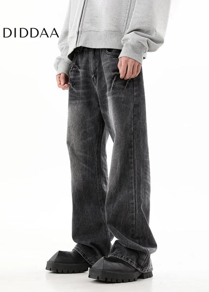 Blue Retro Wash Loose Straight Jeans for Men - Men’s Jeans