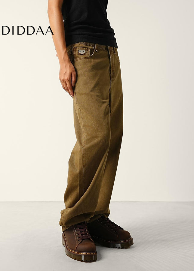 Blue Retro Wash Loose Straight Leg Cargo Pants - Men’s Jeans