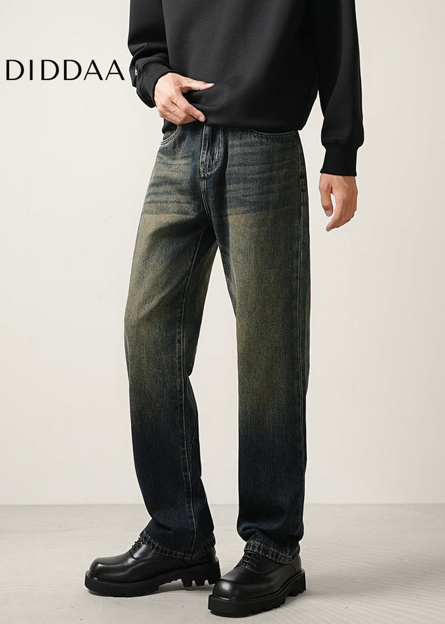 Blue Retro Wash Loose Straight-Leg Jeans - Men’s Jeans