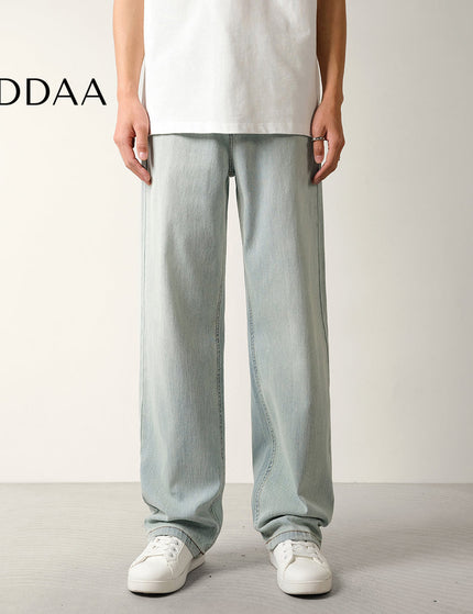 Blue Retro Wash Stretch Straight Jeans for Men - 28 / Light Blue - Men’s Jeans