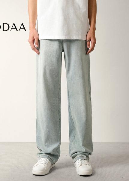 Blue Retro Wash Stretch Straight Jeans for Men - 28 / Light Blue - Men’s Jeans