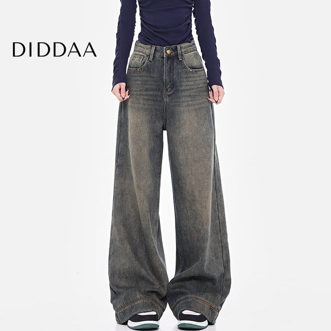 Blue Retro Wash Wide Leg Jeans for Women - Women’s Jeans