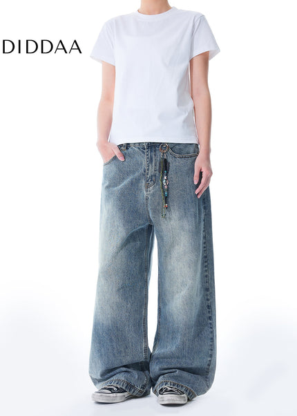 Blue Retro Washed Cleanfit Straight Leg Jeans - Men’s Jeans