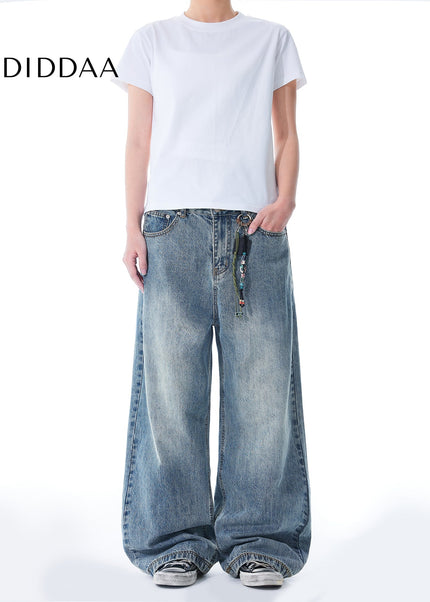 Blue Retro Washed Cleanfit Straight Leg Jeans - Men’s Jeans