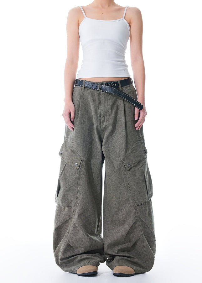 Blue Retro Wide Leg Workwear Jeans for Men and Women - Men’s Jeans