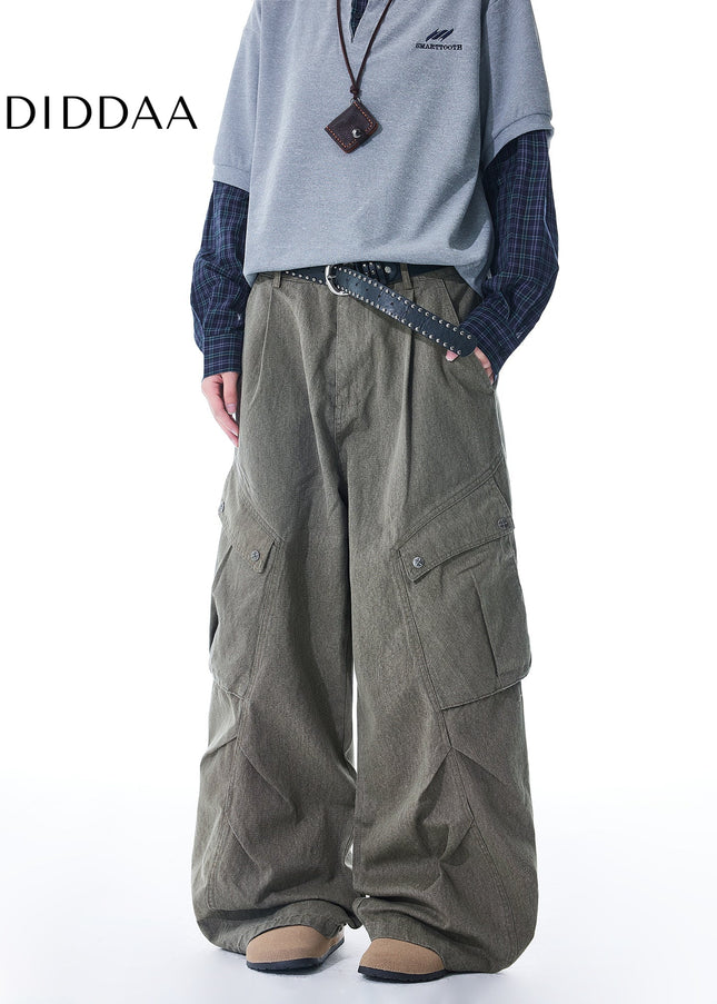 Blue Retro Wide Leg Workwear Jeans for Men and Women - Men’s Jeans