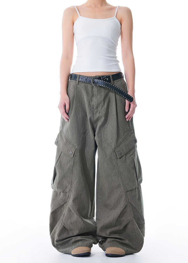 Blue Retro Wide Leg Workwear Jeans for Men and Women - Men’s Jeans