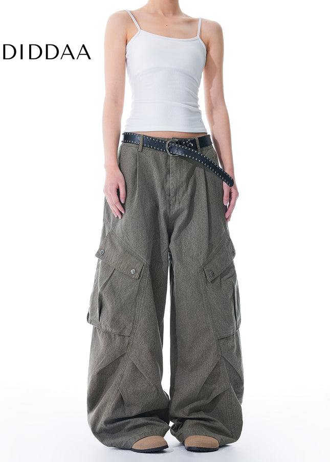 Blue Retro Wide Leg Workwear Jeans for Men and Women - Men’s Jeans