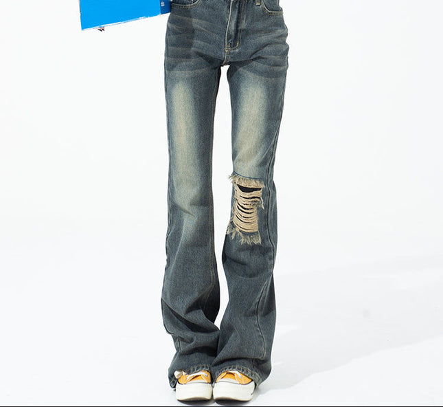 Blue Ripped High Street Bootcut Jeans for Women - Women’s Jeans