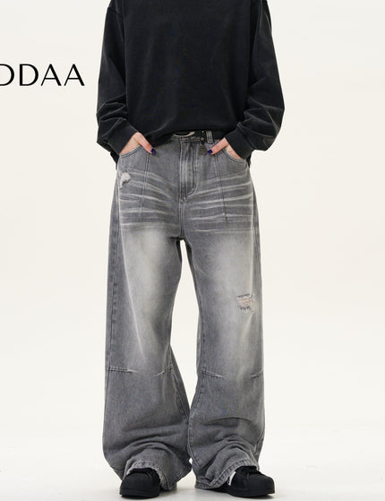 Blue Ripped High Street Vibe Jeans for Men and Women - Grey / S - Men’s Jeans