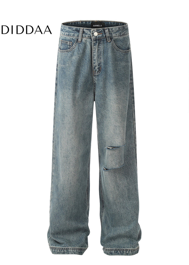 Blue Ripped Loose Fit Jeans for Men and Women - Men’s Jeans