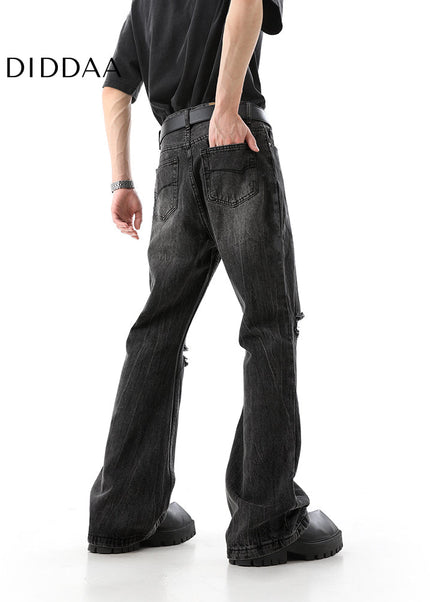 Blue Ripped Slim Fit Bootcut Jeans for Men - Men’s Jeans