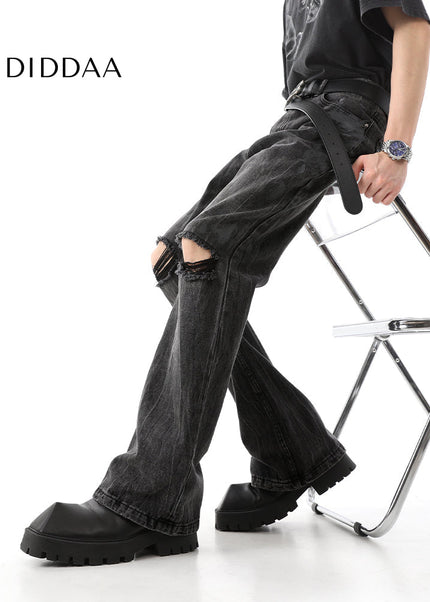 Blue Ripped Slim Fit Bootcut Jeans for Men - Men’s Jeans