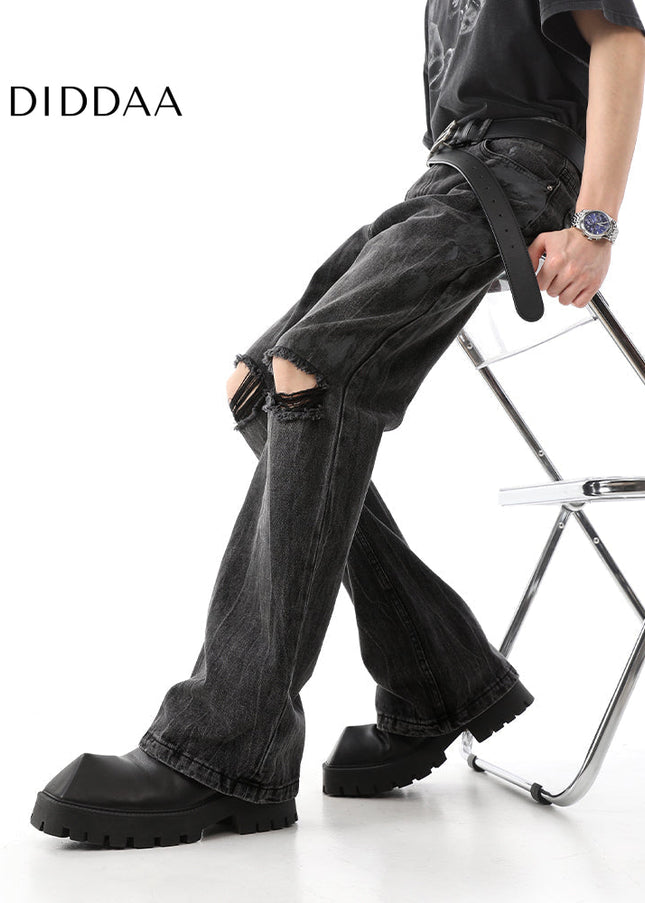 Blue Ripped Slim Fit Bootcut Jeans for Men - Men’s Jeans