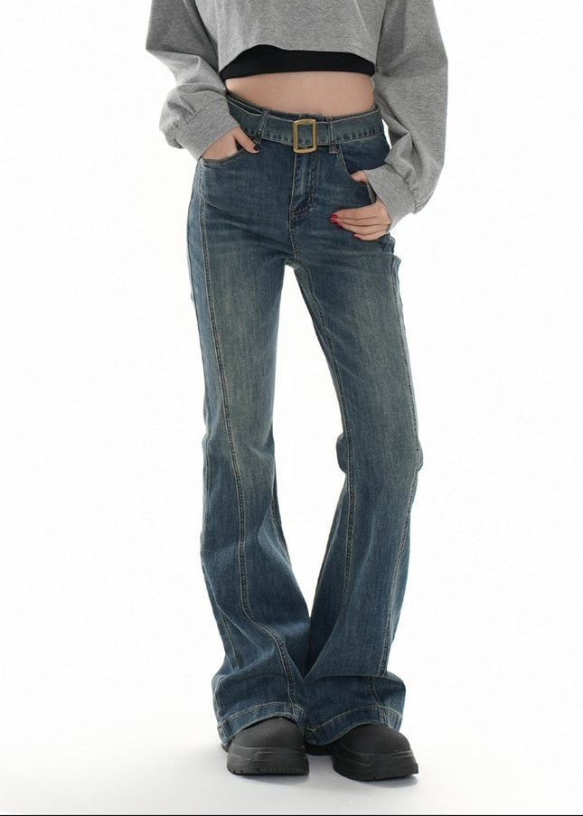 Blue Slim Design Micro Flare Jeans for Women 2025 - Women’s Jeans