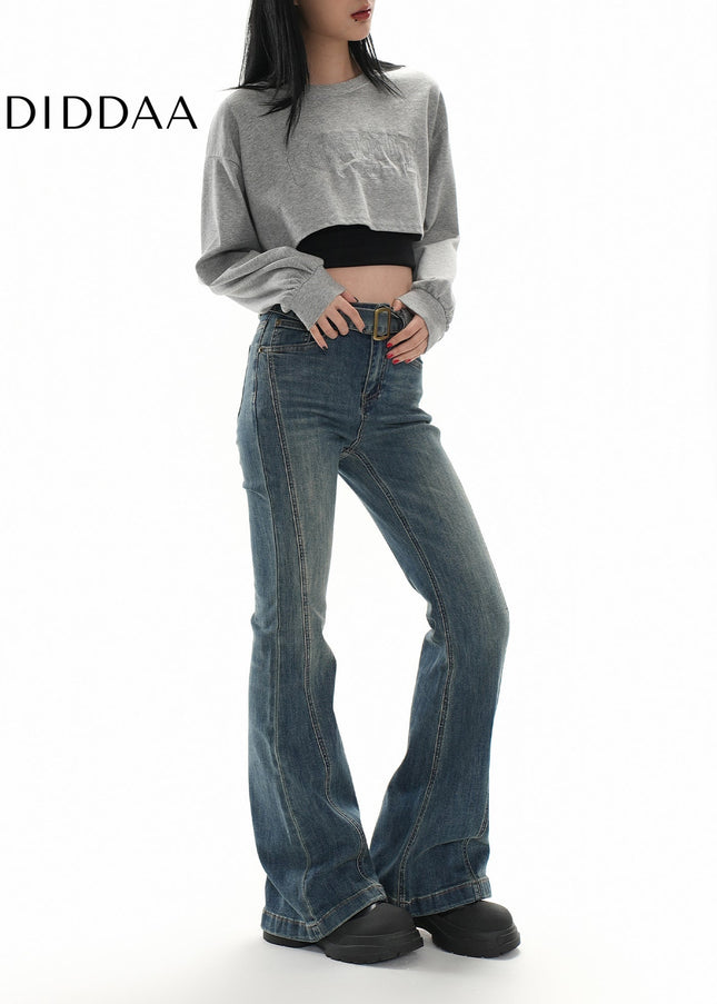 Blue Slim Design Micro Flare Jeans for Women 2025 - Women’s Jeans