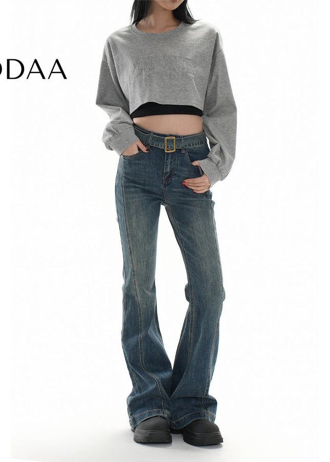 Blue Slim Design Micro Flare Jeans for Women 2025 - XS / Vintage Blue - Women’s Jeans