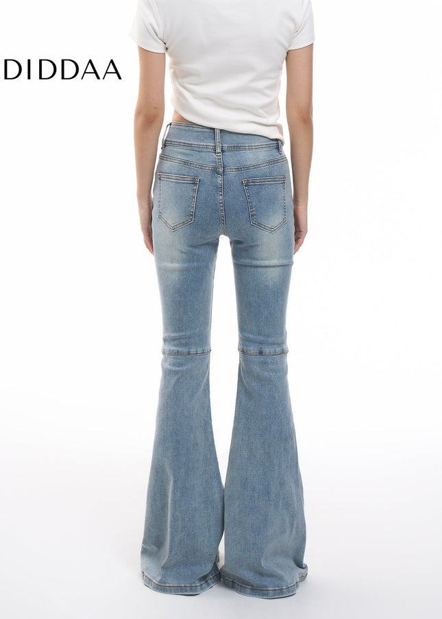 Blue Slim Fit Slightly Flared AGUA American Retro Jeans - Women’s Jeans