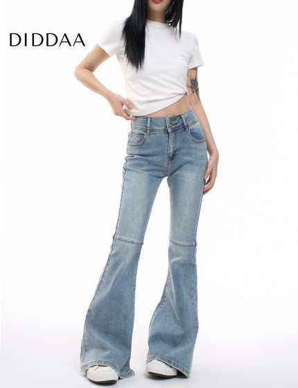 Blue Slim Fit Slightly Flared AGUA American Retro Jeans - XS / Dark Blue - Women’s Jeans