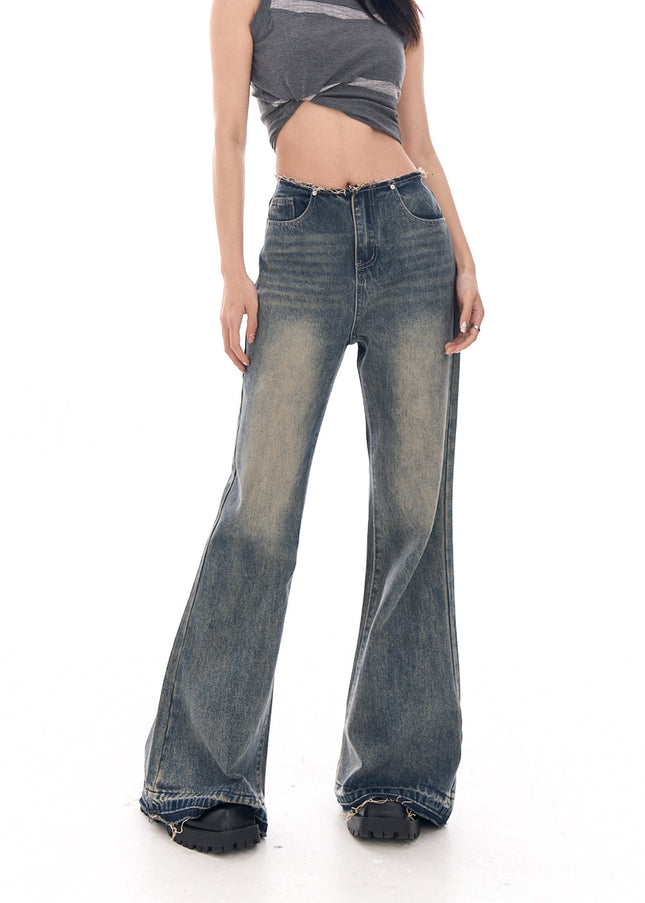 Blue Slim Flared AGUA Raw Bootcut Jeans Women’s 2025 - Women’s Jeans