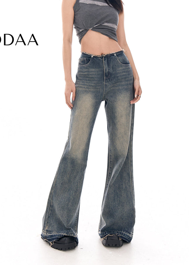 Blue Slim Flared AGUA Raw Bootcut Jeans Women’s 2025 - XS / Vintage Blue - Women’s Jeans