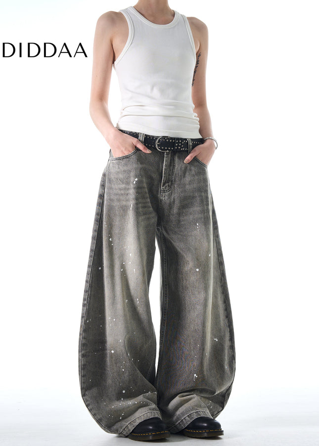 Blue Splash Wash Vintage Wide-Leg Jeans MADWITCH Riffraff - Men’s Jeans