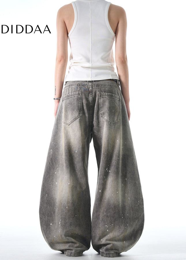 Blue Splash Wash Vintage Wide-Leg Jeans MADWITCH Riffraff - Men’s Jeans