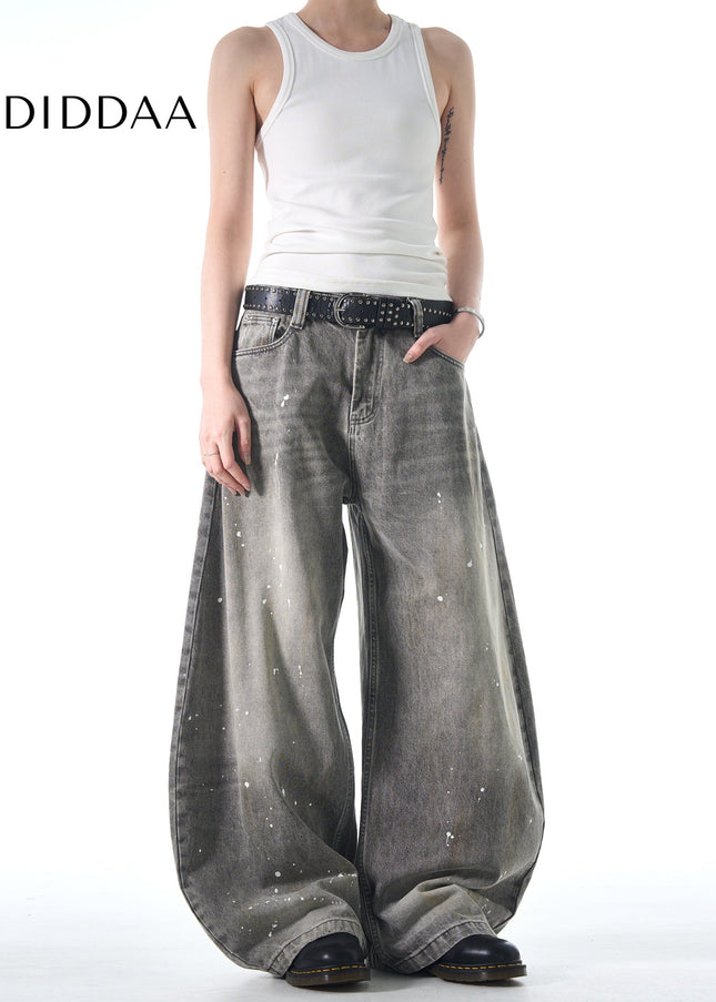 Blue Splash Wash Vintage Wide-Leg Jeans MADWITCH Riffraff - Men’s Jeans