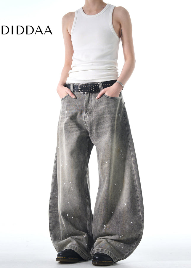 Blue Splash Wash Vintage Wide-Leg Jeans MADWITCH Riffraff - Men’s Jeans