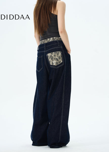 Blue Straight Double-Waisted Jeans for Couples - Women’s Jeans