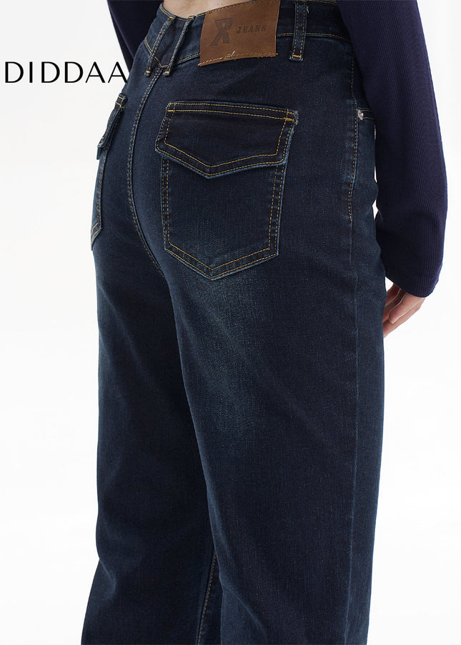 Blue Stretch Micro Flare Jeans - V Waist Hip Lift Style - Women’s Jeans